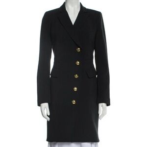Smythe Asymmetrical Button Coat in black size 4